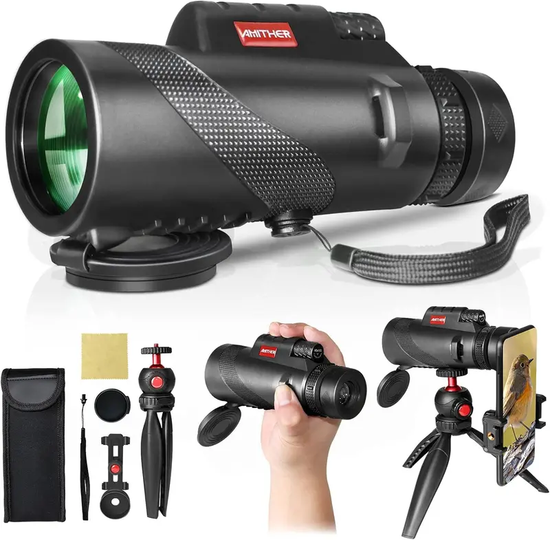 80X100 Hd Monocular Telescope For Smartphones – Low-Light Wildlife & Birding Scope With Tripod & Adapter 1
