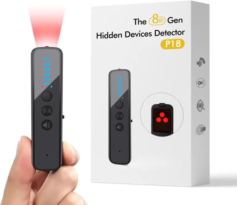 Ai-Powered Hidden Camera & Bug Detector — Portable Rf Signal Scanner With Gps Tracker Detection For Hotels, Offices & Homes (Black) 1