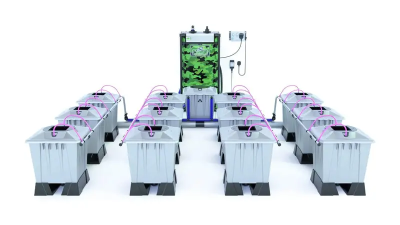Alien Aero™ 12-Station 15L Hydroponic Grow System – Silver Series Pro 1