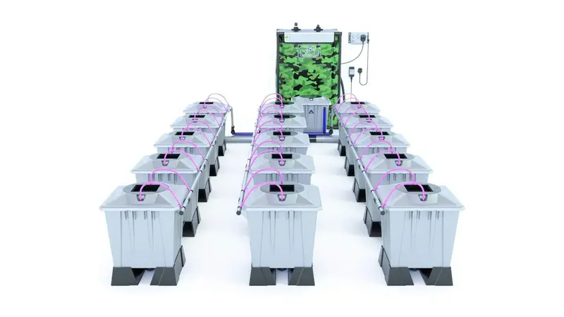 Alien Aero™ 15-Station 15L Hydroponic Grow System – Silver Series Pro 1