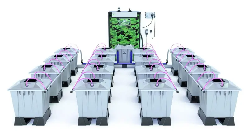 Alien Aero™ 16-Station 15L Hydroponic Grow System – Silver Series Pro 1