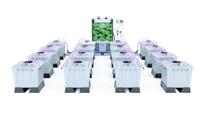 Alien Aero™ 16-Station 30L Hydroponic Grow System – Silver Series Pro 1