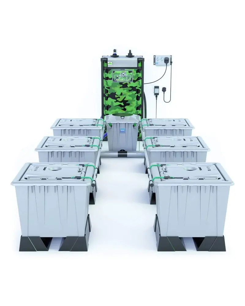 Alien Rain™ 6-Station 30L Drip Hydroponic System – Silver Series Pro 1