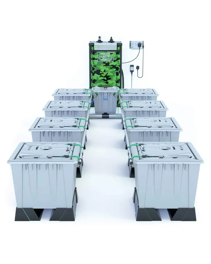 Alien Rain™ 8-Station 30L Drip Hydroponic System – Silver Series Pro 1