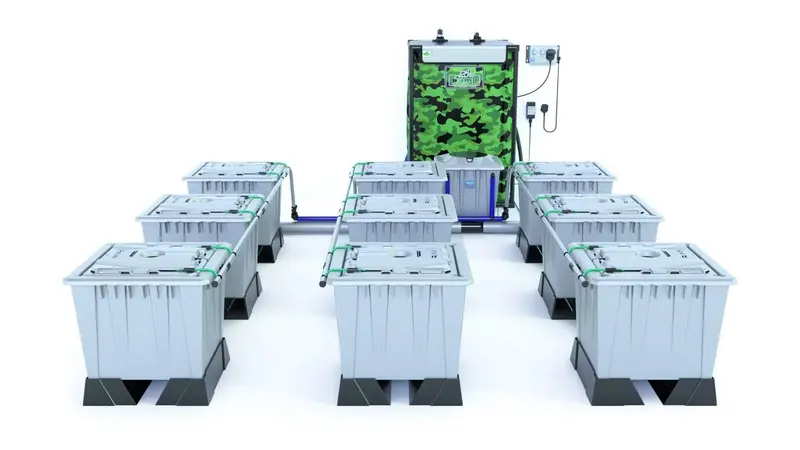 Alien Rain™ 9-Station 30L Drip Hydroponic System – Silver Series Pro 1