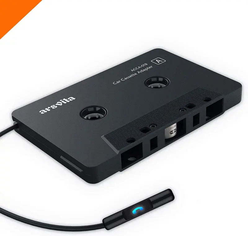 Arsvita Bluetooth 5.0 Cassette Adapter — Retro Tape Deck Receiver With Aux Input For Modern Car Audio Systems 1