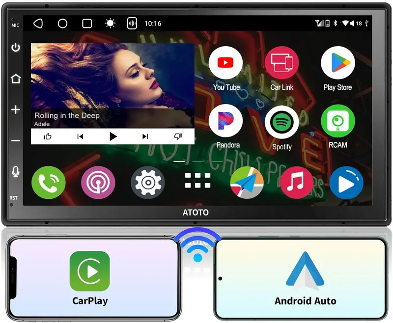 Atoto A6 Android Car Stereo – 7" Double Din Touchscreen, Wireless Carplay/Android Auto, 2Gb Ram + 32Gb Storage 1