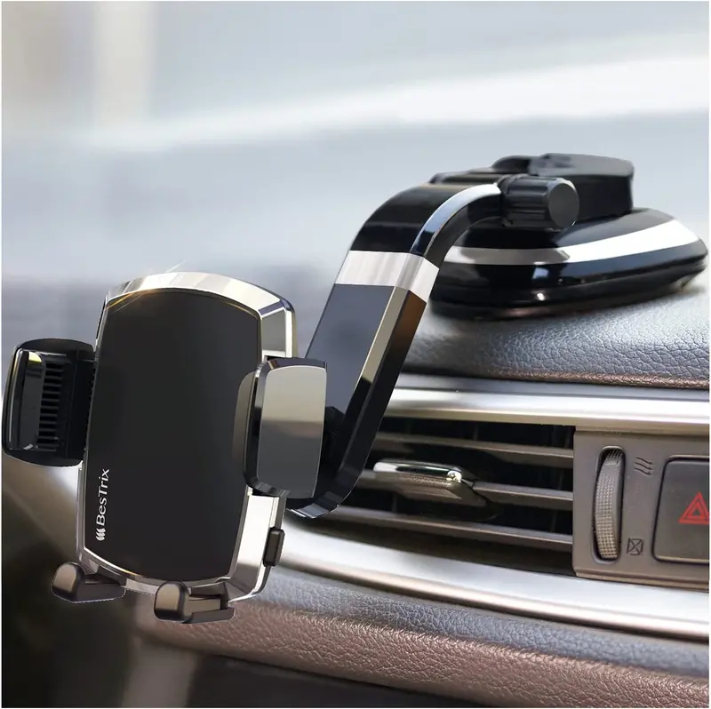 Bestrix Smartclamp Car Phone Mount – Universal Dashboard Holder Compatible With Iphone 13–15, Galaxy S20–S24, Note Series, And Most Smartphones 1
