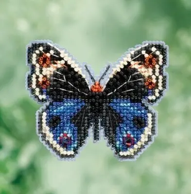 Blue Pansy Butterfly Embroidery Kit 1