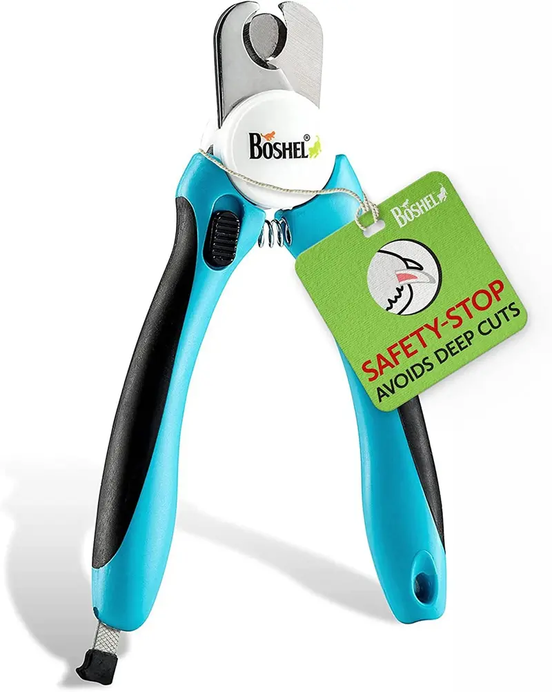 Boshel Professional Dog Nail Clippers: Safety-Guarded Stainless Steel Trimmers With Non-Slip Handles & Bonus Nail File For At-Home Grooming 1