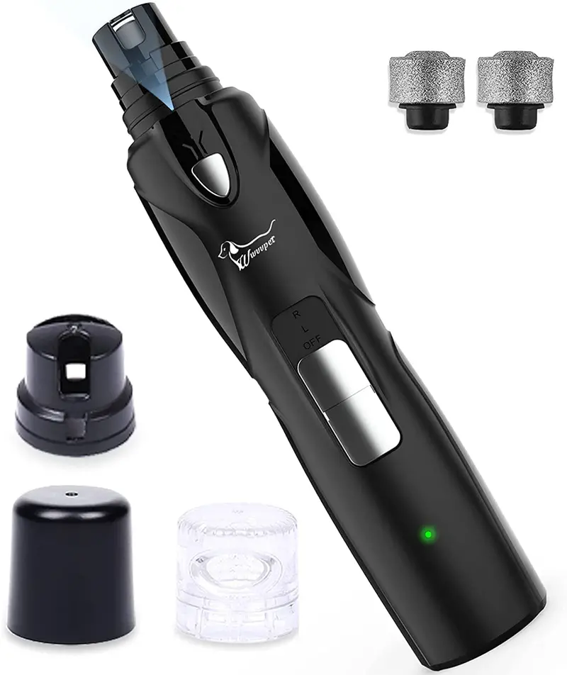 Dual-Wheel Pet Nail Grinder With Led Light: Usb-Rechargeable, Low-Noise Electric Trimmer For Dogs, Cats & Birds — Compact & Painless 1