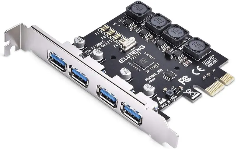 Eluteng Pcie Usb 3.0 Expansion Card – 4-Port Superspeed 5Gbps Adapter For Windows & Macos Desktop Systems 1