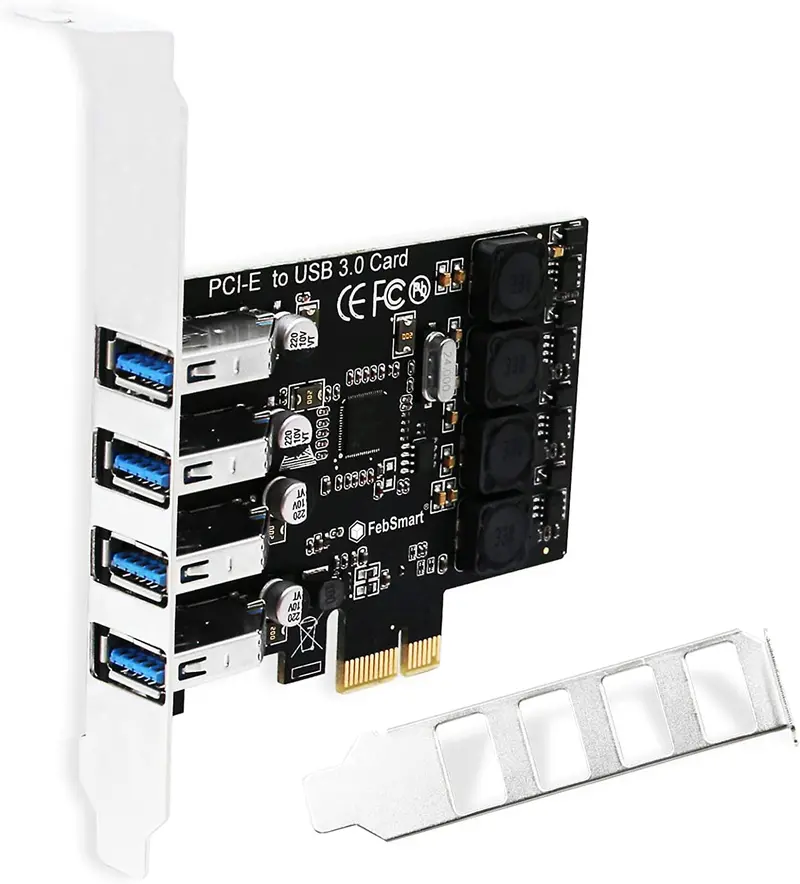 Febsmart Pcie Usb 3.0 Expansion Card – 4-Port Superspeed (5Gbps) Self-Powered Adapter For Windows Desktops (No External Power Required) 1