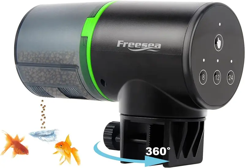 Freesea Automatic Fish Tank Feeder – Adjustable Vacation Timer Dispenser With Dual Mounting Options & 0.05-Gallon Capacity 1