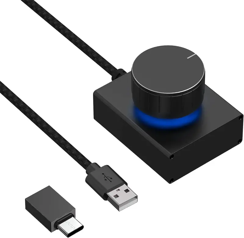 Geekria Usb Volume Knob – Rotating Audio Controller With One-Touch Mute, Compatible With Windows, Macos & Android 1