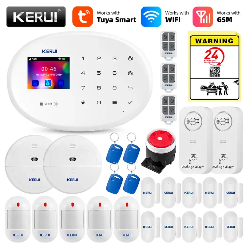 Kerui Tuya Smart Security System – Wi-Fi & Gsm Burglar Alarm With Alexa Compatibility, Wireless Door/Window Sensors 1
