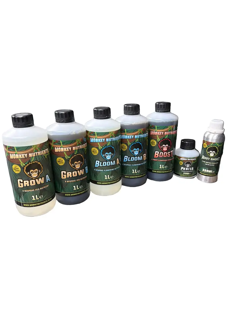 Monkey Nutrients No Stress Starter Bundle — Complete Vegetative & Flowering Nutrition Kit 1