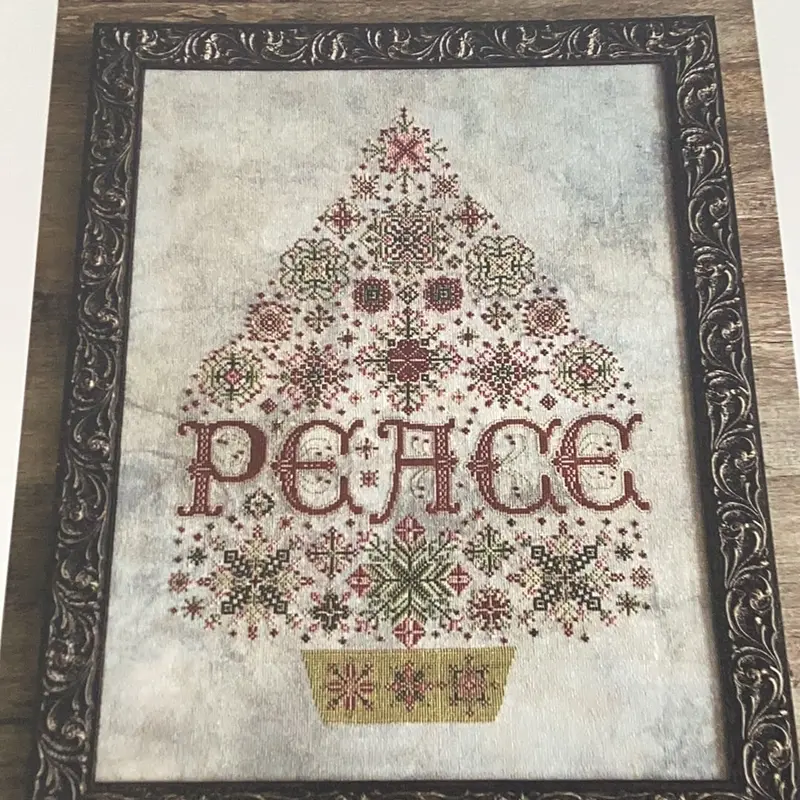 Peace Tree & Believe Cross Stitch Design With Embroidery Floss 1