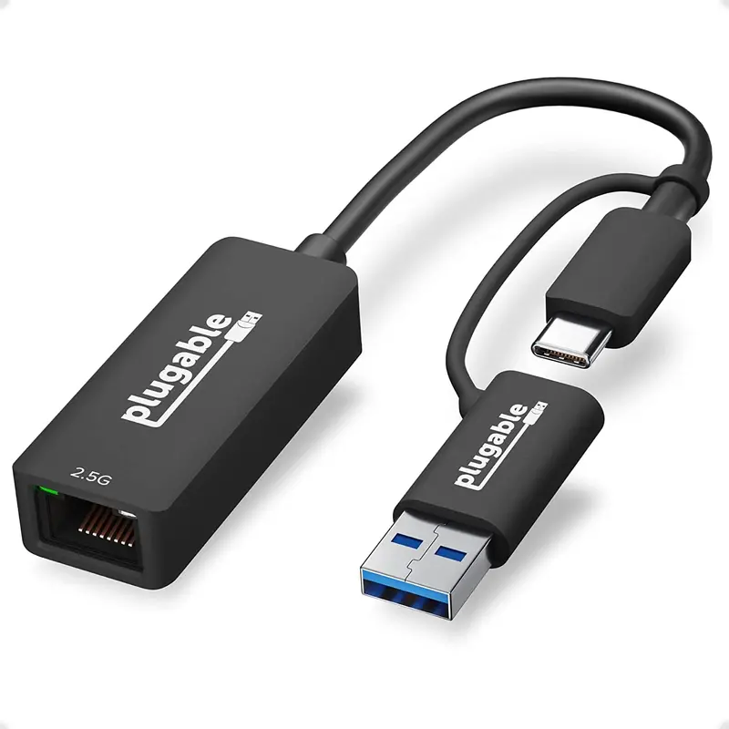 Plugable 2.5G Usb-C & Usb Ethernet Adapter – Dual-Port 2.5Gbe Lan Adapter For Thunderbolt 3/Usb-C & Usb 3.0 Devices (Mac/Windows Compatible) 1
