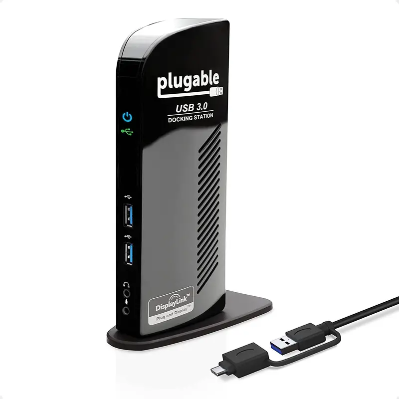 Plugable Usb 3.0 Dual-Monitor Laptop Docking Station – Hdmi + Hdmi/Dvi/Vga Outputs, Gigabit Ethernet, Audio, And 6 Usb Ports For Windows & Mac Laptops 1