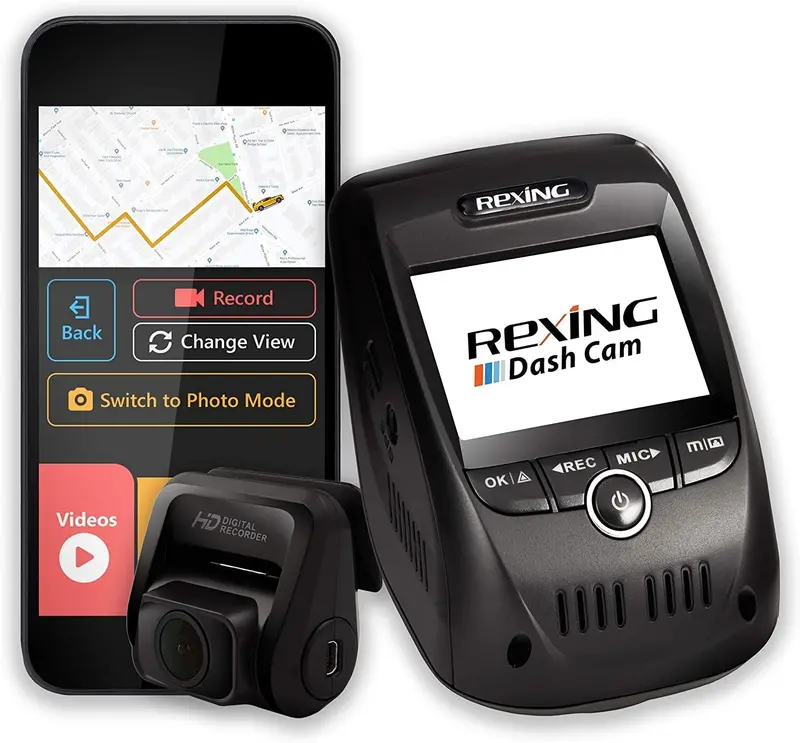 Rexing V1P Pro Dual-Channel Dash Cam – Front & Rear 1080P, Wi-Fi, Gps, Parking Mode, 2.4" Screen 1