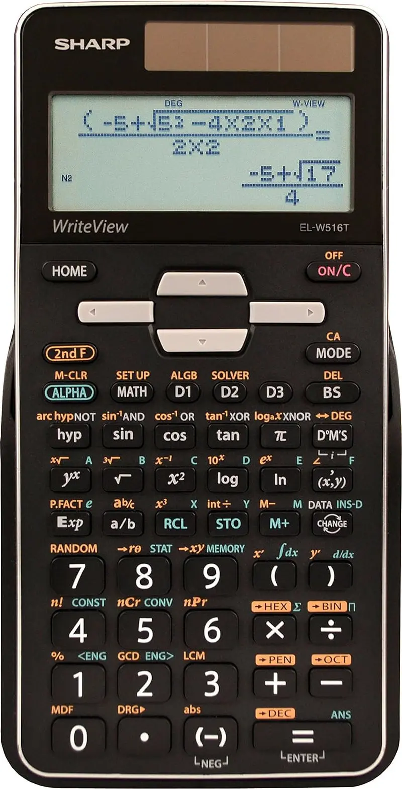 Sharp El-W516Tbsl Scientific Calculator – 16-Digit Writeview Display, Solar/Battery Hybrid, Advanced Math Functions 1