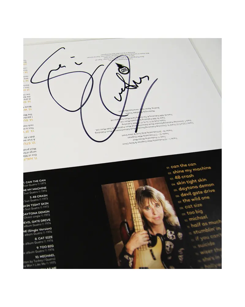 Suzi Quatro: Signed Cd Artwork – Exclusive Running Sheet 1