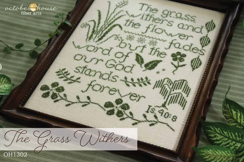 The Grass Withers Biblical Cross-Stitch Motif 1