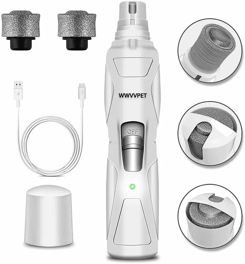 Usb-Rechargeable Pet Nail Grinder: Low-Noise Dual-Wheel Electric Trimmer For Dogs, Cats & Birds — Quiet, Painless & Precision-Grooming Tool 1