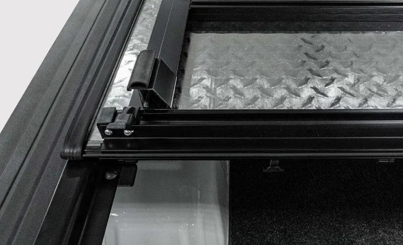 Lomax B3020049 Hard Tri-Fold Truck Bed Cover – Black Urethane Split-Rail Design 1