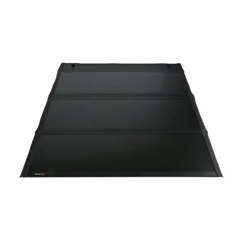 Trailfx Tfx5704 Tri-Fold Hard Tonneau Cover – Non-Locking Black Aluminum With Carpeted Underside For Standard-Cab Pickups 1